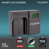 WELBORN LCD Camera Battery Charger for Canon Camera Battery LP-E6/LP-E6N Compatiable with Canon EOS 7D Mark II EOS 6D OS 5D Mark IV Canon Log EOS 5D to 90D Mark III 5D Mark IV EOS R to R7 Mark II