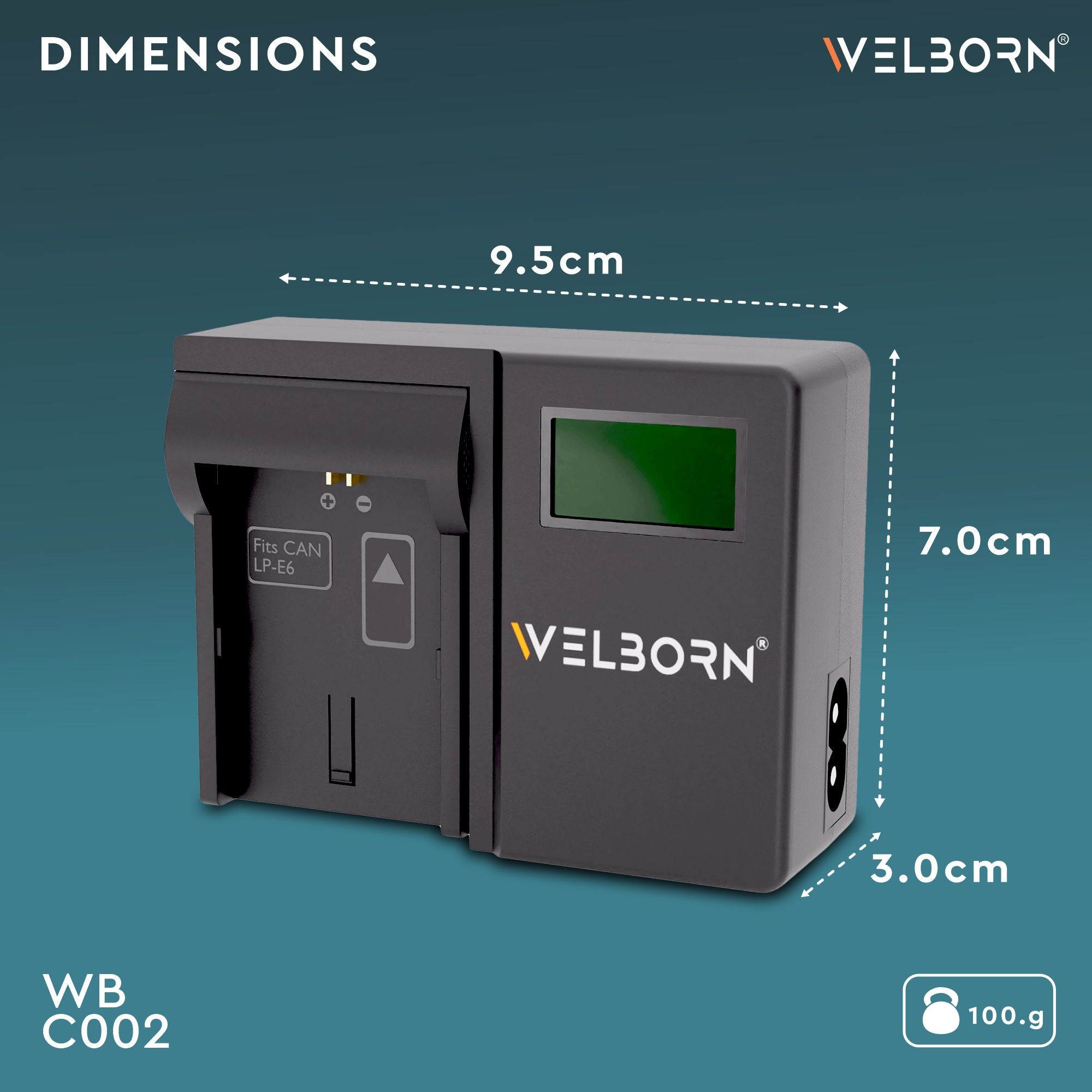 WELBORN LCD Camera Battery Charger for Canon Camera Battery LP-E6/LP-E6N Compatiable with Canon EOS 7D Mark II EOS 6D OS 5D Mark IV Canon Log EOS 5D to 90D Mark III 5D Mark IV EOS R to R7 Mark II