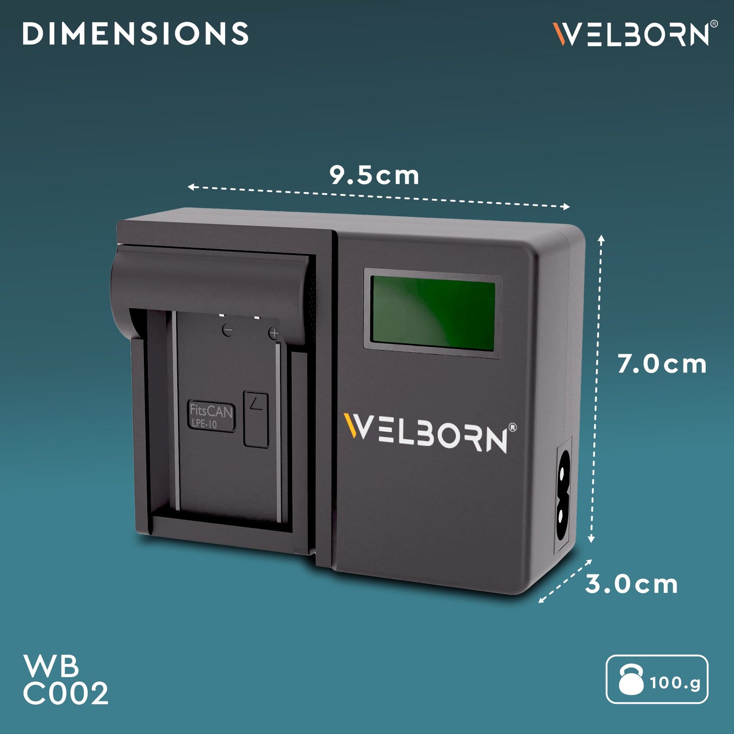 WELBORN LCD Camera Battery Charger for Canon Camera Battery LP-E10 Compatiable with Canon EOS Rebel T3, Rebel T5, Rebel T6, 1100D, 1200D, 1300D