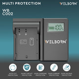 WELBORN LCD Camera Battery Charger for Panasonic Camera Battery BLF19 Compatible With Panasonic Lumix GH3, GH4, GH5, G9 Cameras