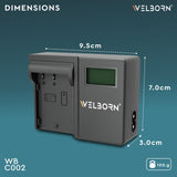 WELBORN LCD Camera Battery Charger for Panasonic Camera Battery BLF19 Compatible With Panasonic Lumix GH3, GH4, GH5, G9 Cameras