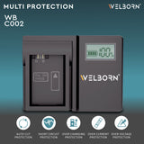 WELBORN LCD Camera Battery Charger for Sony Camera Battery NP-FW50 Compatiable With Sony Alpha A5000 to A6500 ZV-E10 A7RII to A7SII ZV-E10 A6300 A2572+ DSC-RX10 to RX10IV NEX-C3 to NEX7 SLT-A33 to A37