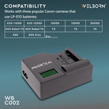 WELBORN LCD Camera Battery Charger for Panasonic Camera Battery VBT380 Compatible With Panasonic HC-V770, HC-V785, HC-W580 Camcorders