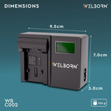 WELBORN LCD Camera Battery Charger for Panasonic Camera Battery VBT380 Compatible With Panasonic HC-V770, HC-V785, HC-W580 Camcorders