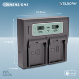 Welborn Dual LCD Camera Battery Charger for Nikon EN-EL15 Battery Compatible with Nikon D500, D600, D610, D750, D780, D800 to D810, D810A, D850, D7000 to D7500, 1 V1, Z5 to Z7 II