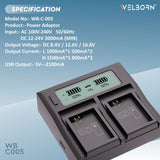 Welborn Dual LCD Camera Battery Charger for NP-FW50 Battery Compatible with A7/A7II/A7R A5100 NEX6 A6000 Cameras