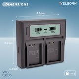 Welborn Dual LCD Camera Battery Charger for NP-FW50 Battery Compatible with A7/A7II/A7R A5100 NEX6 A6000 Cameras
