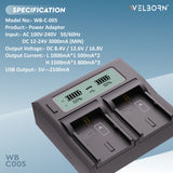 Welborn Dual LCD Camera Battery Charger for Canon LP-E6/LP-E6N Battery Compatible with Canon EOS 5D Mark II to EOS 5D Mark IV, EOS 5DS to EOS 7D Mark II, EOS 60D to EOS 80D, XC10, R5 to R6 II