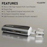 WELBORN CR11 2 in 1 USB High Speed Card Reader for Digital Memory Cards TF SD Micro SD SDHC SDXC