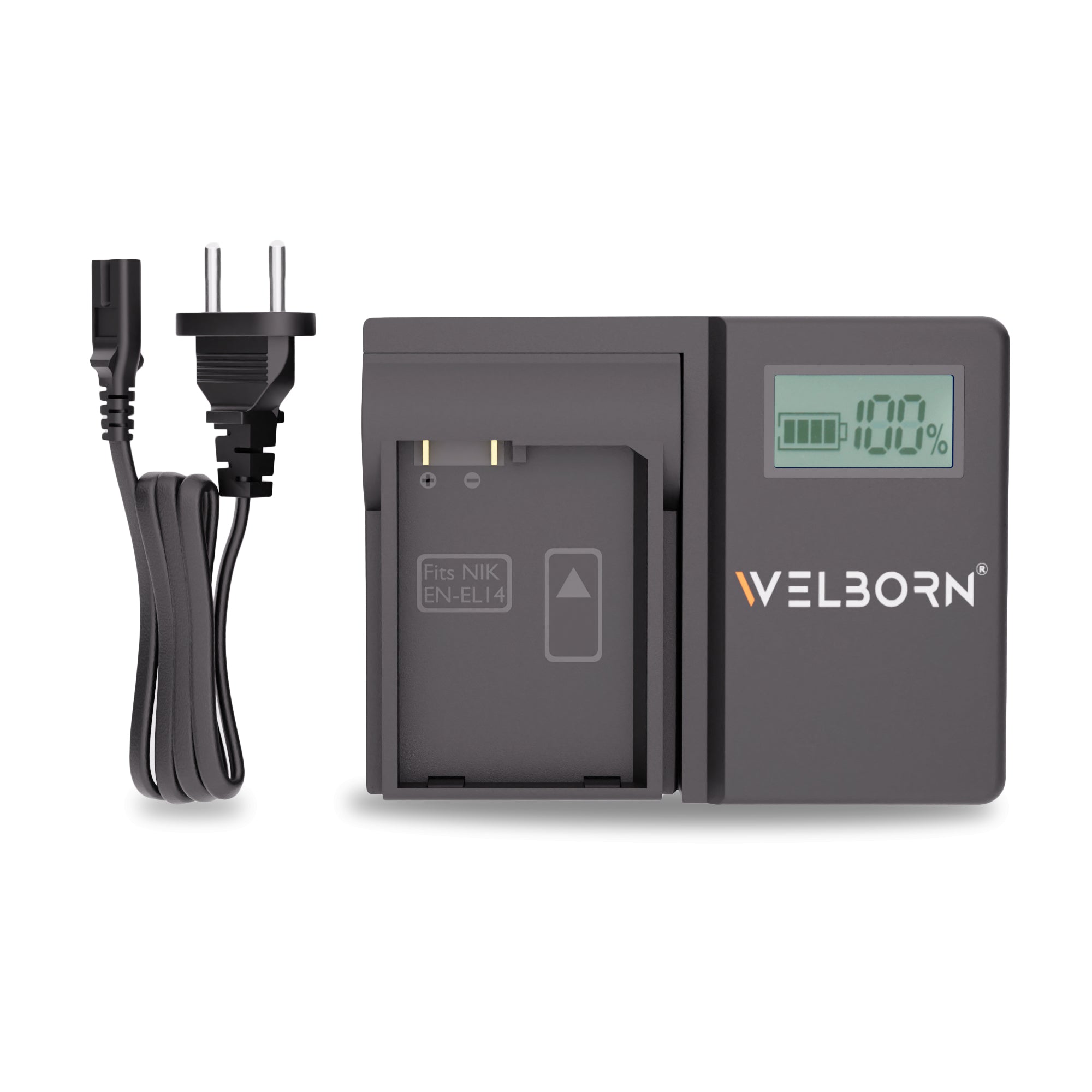WELBORN LCD Camera Battery Charger for Nikon Camera Battery EN-EL14 Compatiable with Nikon D5500, D5200, D3400, D3100, D5600, D5100, D3300, D5300, Df, D3500, D3200, Nikon Coolpix P7800