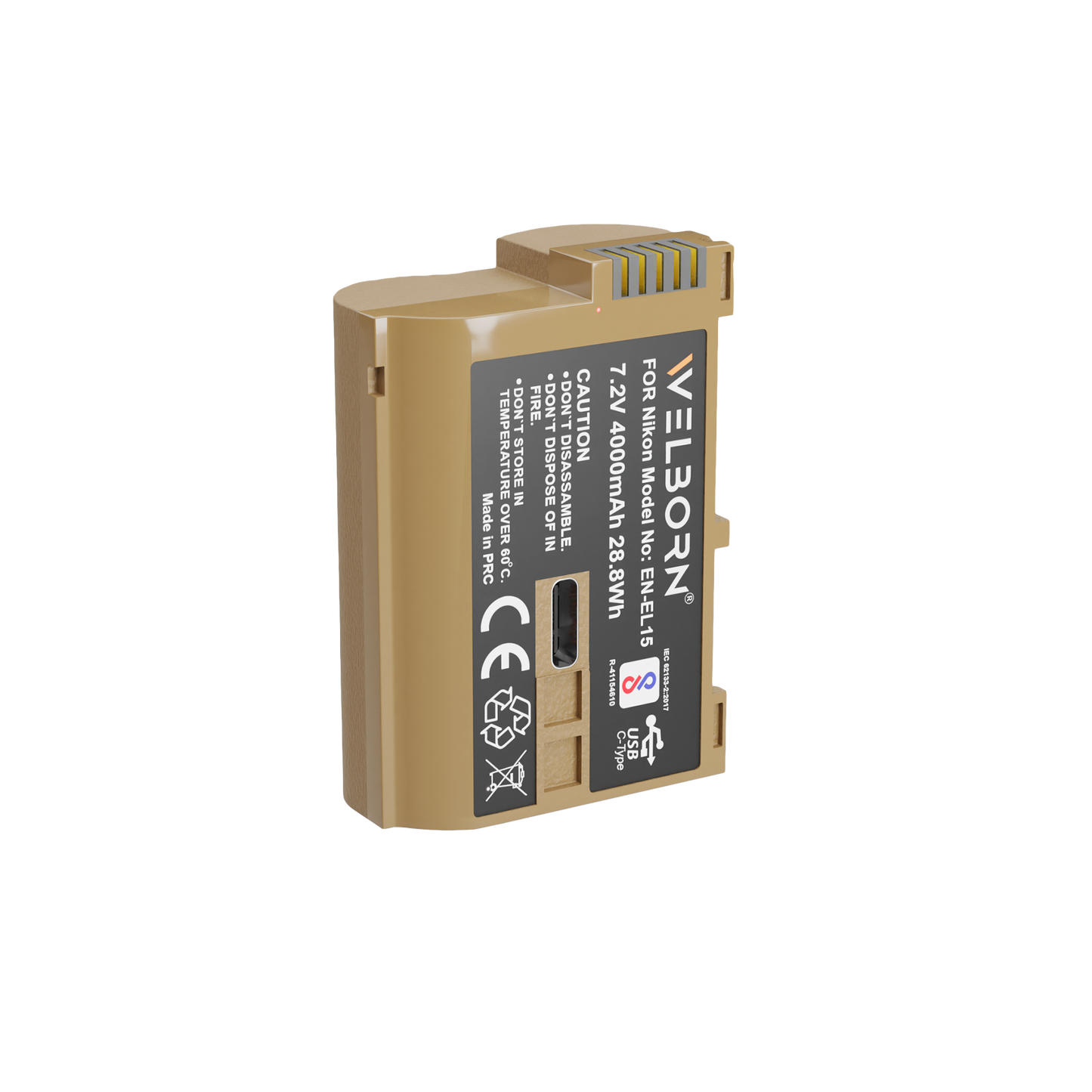 WELBORN EN-EL15 Platinum Battery for Nikon Cameras – High-Capacity Rechargeable Battery with USB Type-C Input