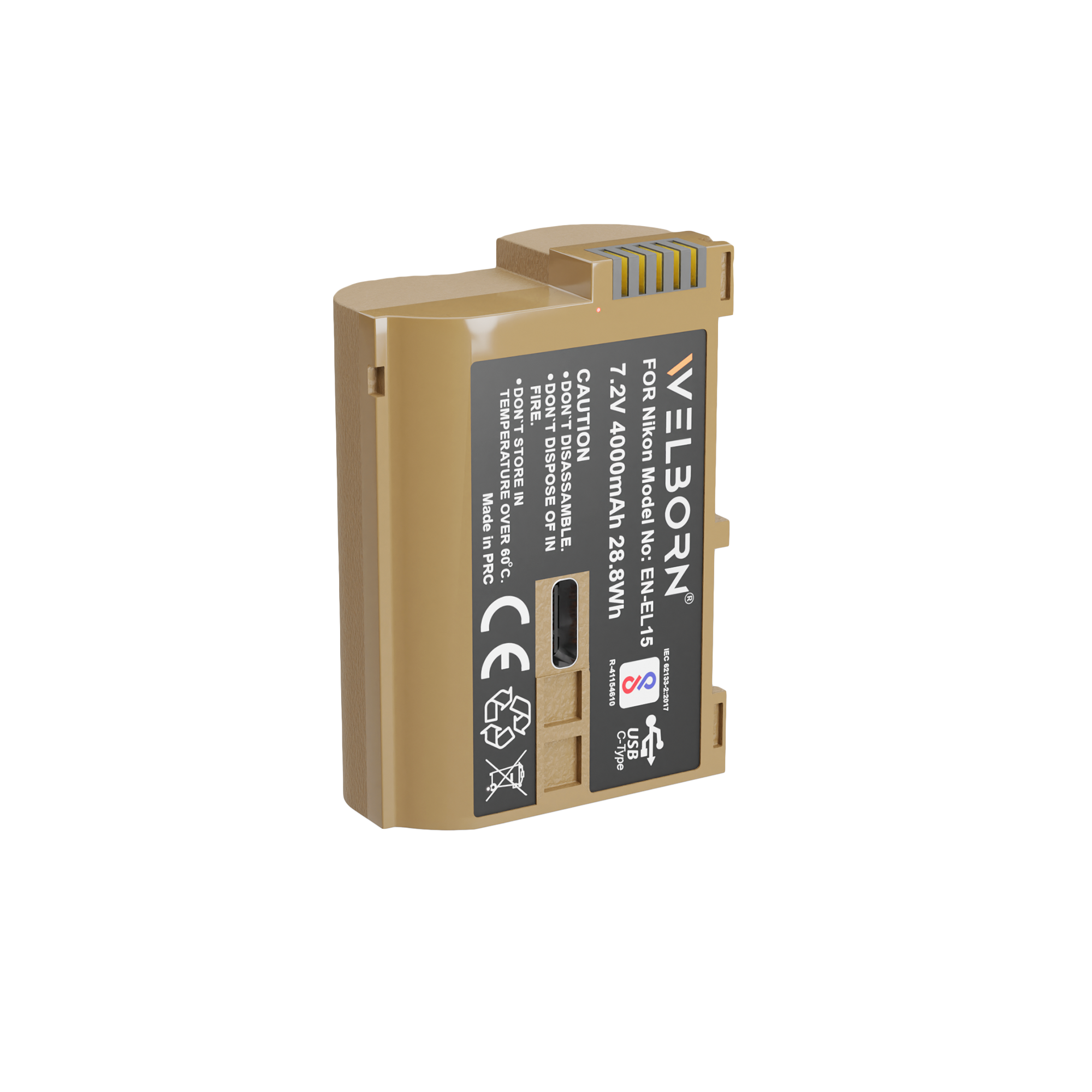WELBORN EN-EL15 Platinum Battery for Nikon Cameras – High-Capacity Rechargeable Battery with USB Type-C Input