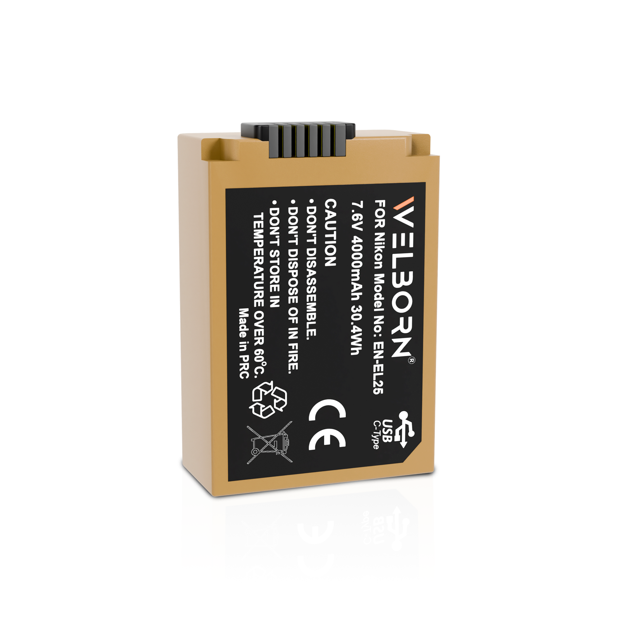 Welborn EN-EL25 (4000 mAH) Platinum Lithium-ion Battery with C Type USB Charging Port Compatible with Nikon Z50, Z Series Camera Battery