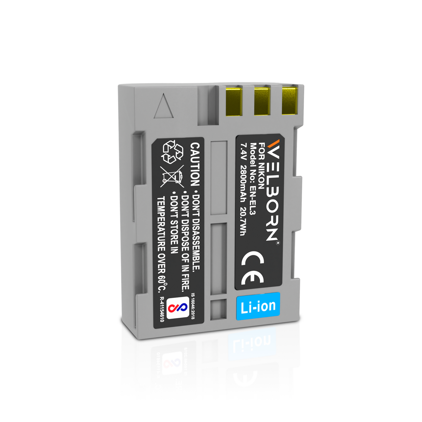 Welborn Camera Battery for Nikon ENEL3 (2800 mAh) Battery Compatible with Nikon D300, D300s, D100, D50, D40, D70, D700, D70s, D80, D90, and D200