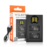 Welborn EN-EL25 Dual Camera Battery Charger with LCD Display, USB Powered Charger Compatible with Nikon Z50, Z30, Zfc Mirrorless Cameras