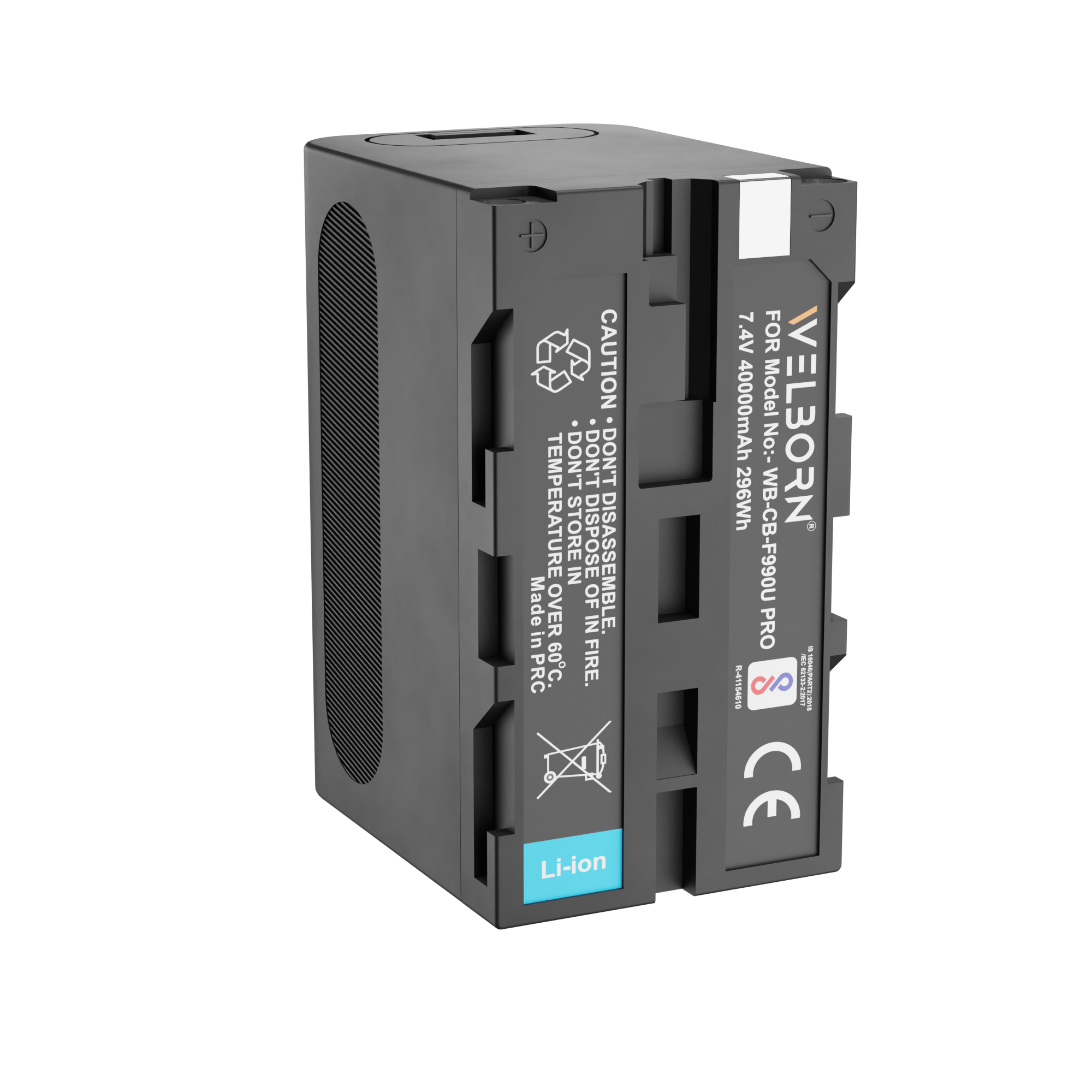 WELBORN NP-F990 Type-C (USB-C) Rechargeable Battery for Sony Cameras & Studio Lights – Extended Shooting Power