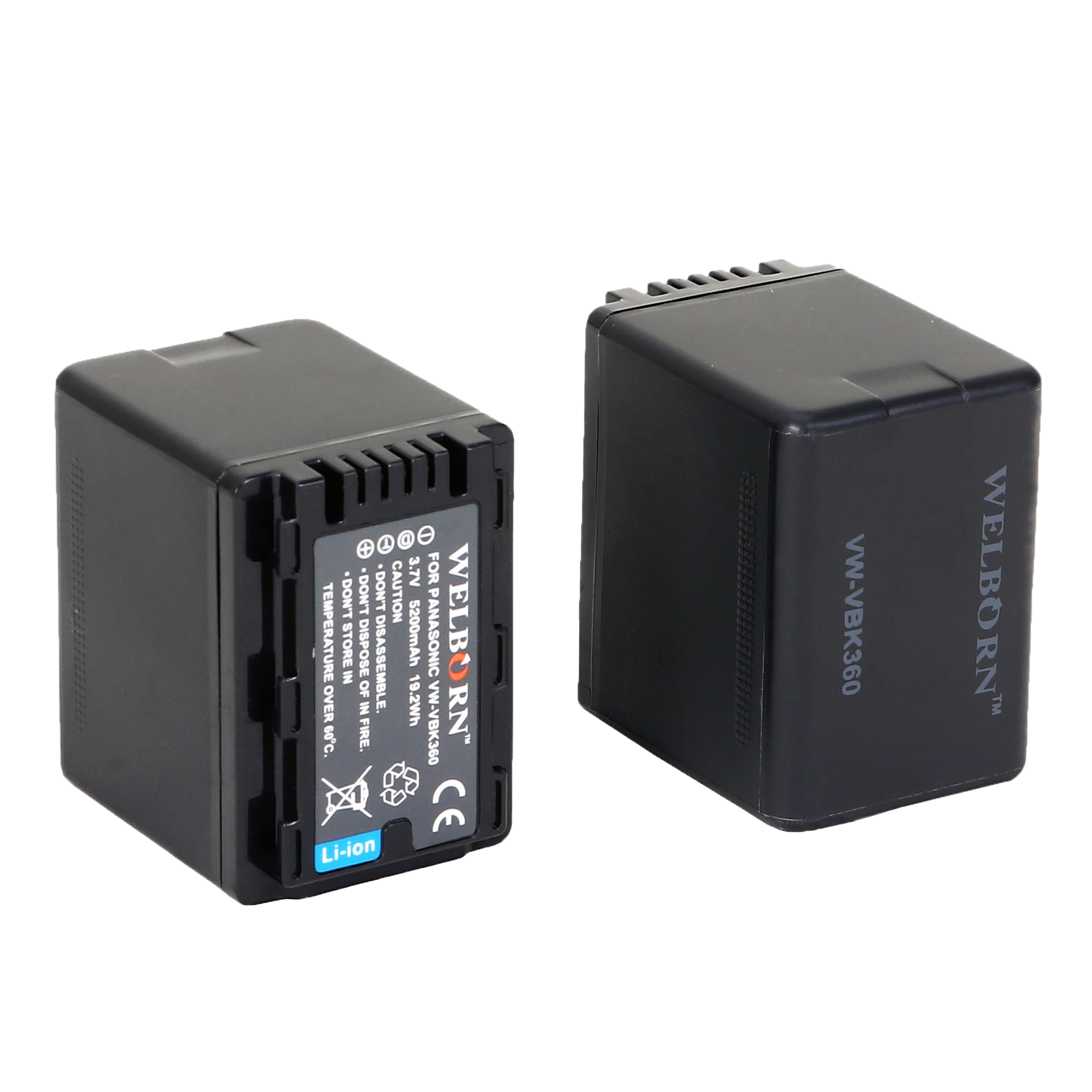 WELBORN VW-VBK360 Replacement Battery for Panasonic Video Cameras – Long Runtime Performance