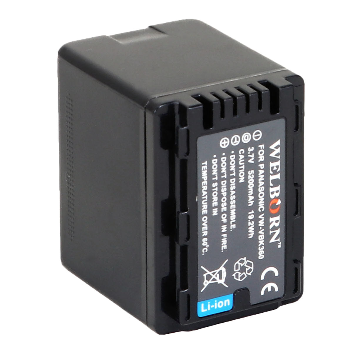 WELBORN VW-VBK360 Replacement Battery for Panasonic Video Cameras – Long Runtime Performance