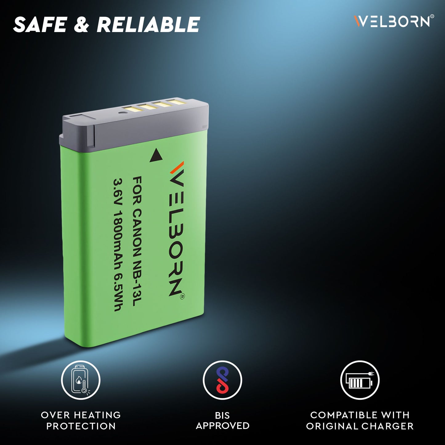 WELBORN NB13L Rechargeable Battery Pack Compatible with Canon Power Shot G5X G5X Mark II G6 G7 G7X G7X Mark II G7X Mark III G9 G9X G9X Mark II | Power Shot N100 SX620 HS SX720HS SX730 HS SX740 HS