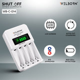 WELBORN Ultra Fast Cell Charger for Rechargeable Batteries AA & AAA
