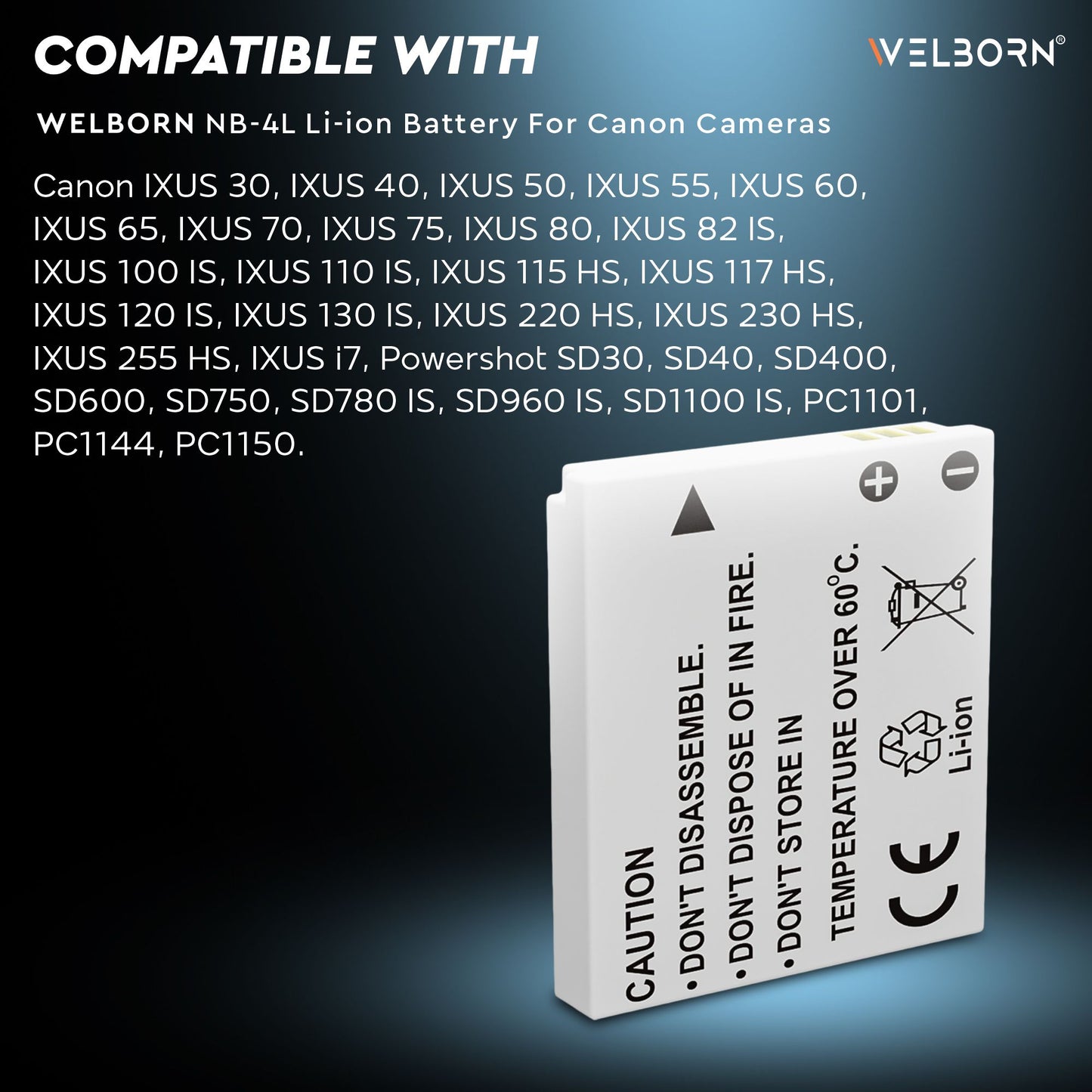 WELBORN NB4L Battery for Canon Compact Cameras – Reliable Power for Travel & Daily Use