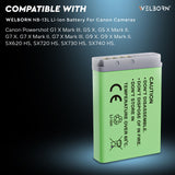 WELBORN NB13L Rechargeable Battery Pack Compatible with Canon Power Shot G5X G5X Mark II G6 G7 G7X G7X Mark II G7X Mark III G9 G9X G9X Mark II | Power Shot N100 SX620 HS SX720HS SX730 HS SX740 HS