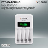 WELBORN Ultra Fast Cell Charger for Rechargeable Batteries AA & AAA