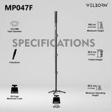 WELBORN Professional Monopod 047 | Lightweight & Portable |4 Sections