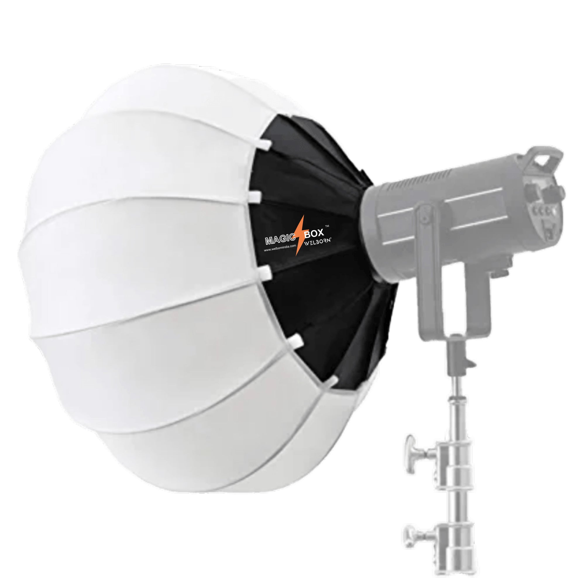 WELBORN Professional Lantern Softbox for Studio Lighting, Portable Collapsible Design with Metal Lock & Optional Skirt