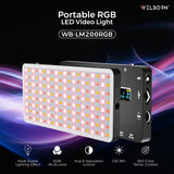 WELBORN (LM200RGB) Portable RGB LED 20W(max) Video Light with 5400mAh in-Built Battery