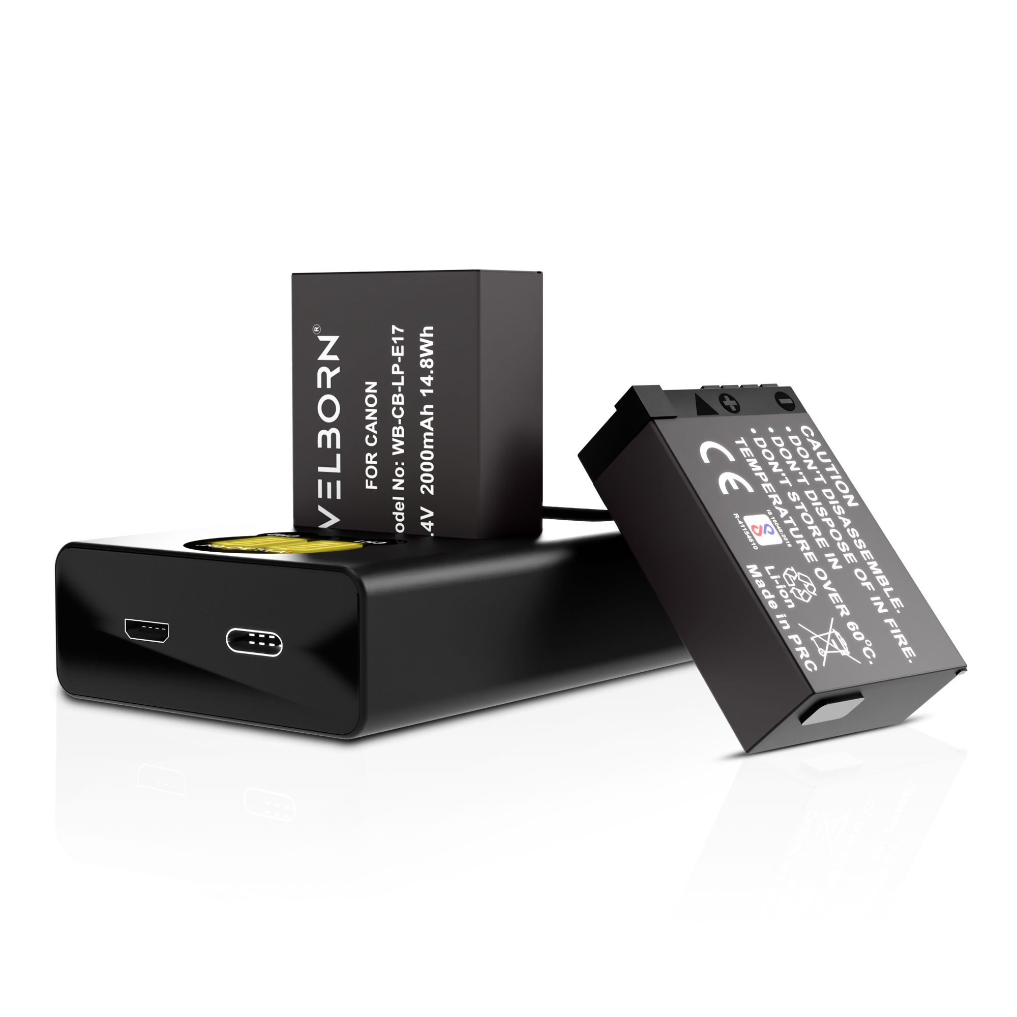 WELBORN LP-E17 Dual Battery and Charger Combo Pack for Canon Camera EOS M3 M5 M6 77D 200D 750D 760D 800D 8000D 9000D