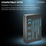 WELBORN LPE12 (2800 mAh) Rechargeable Battery Pack Compatible with Canon EOS M, M10, M100, M200, Rebel SL1, EOS 100D, M50, M50 Mark II | PowerShot SX70 HS | Canon Camera Battery