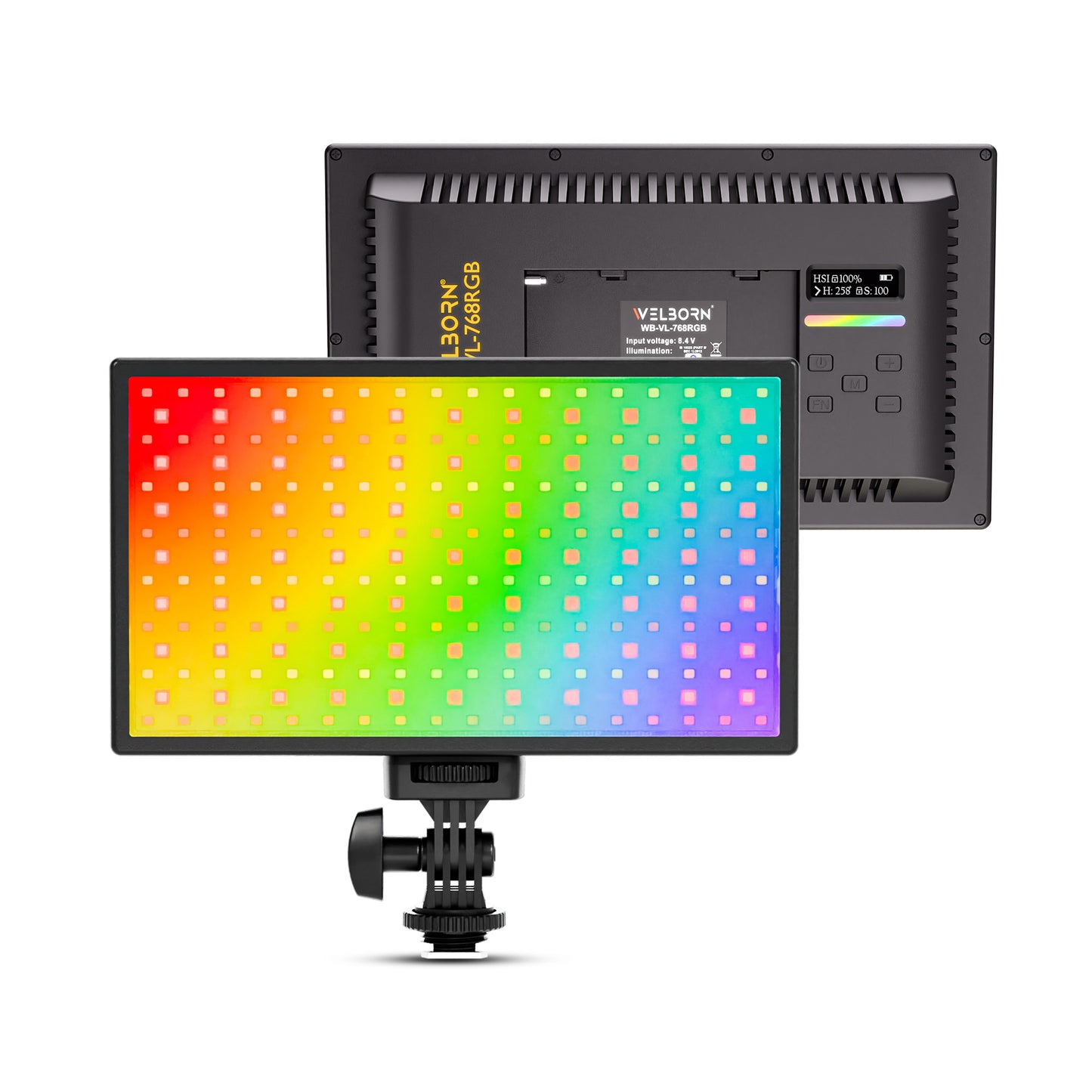 Welborn 768RGB LED Video Light, Adjustable Color Temperature, Professional Lighting