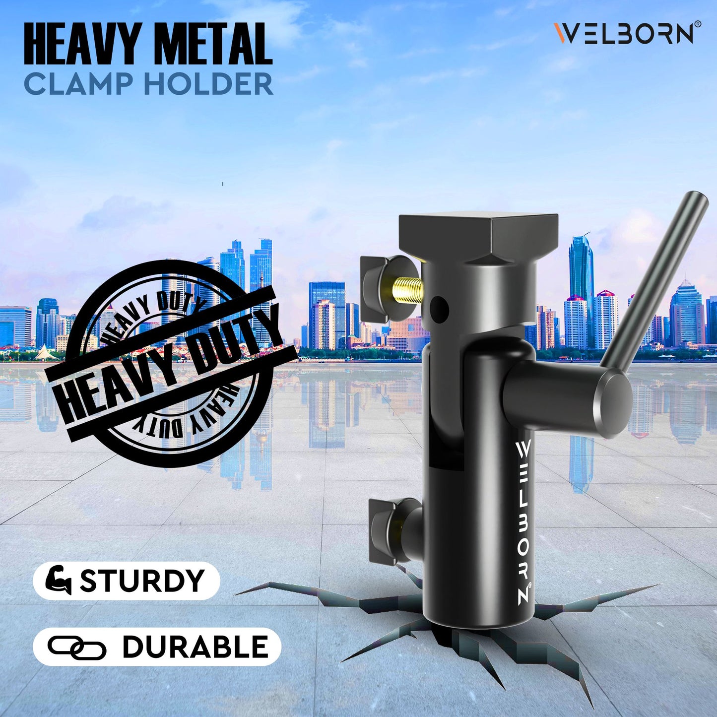 Welborn Metal Umbrella Clamp for Studio Lighting – Enhance Your Lighting Control