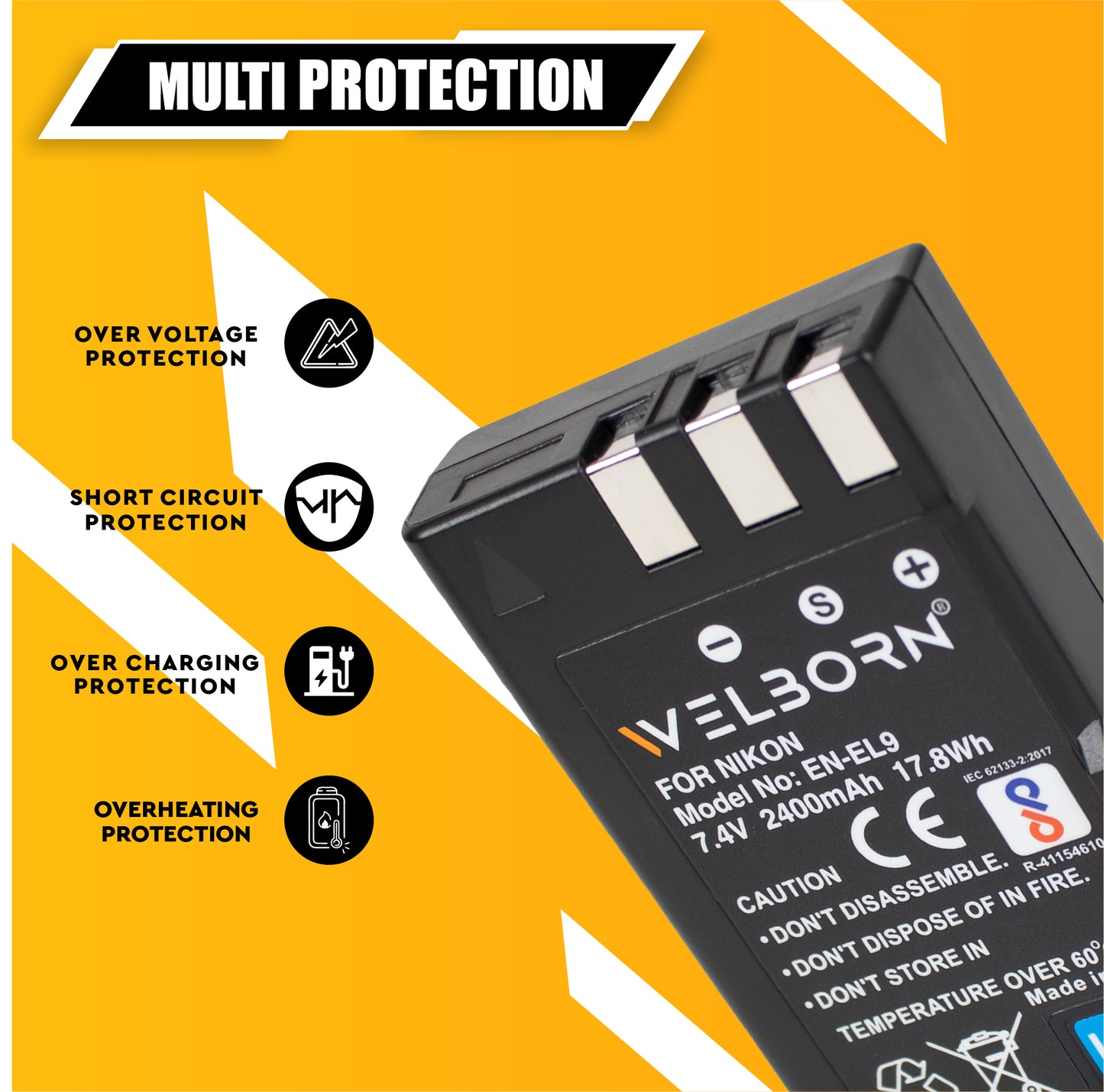 Welborn EN-EL9 Rechargeable Battery Pack Compatible with Nikon D60,D3000,D5000