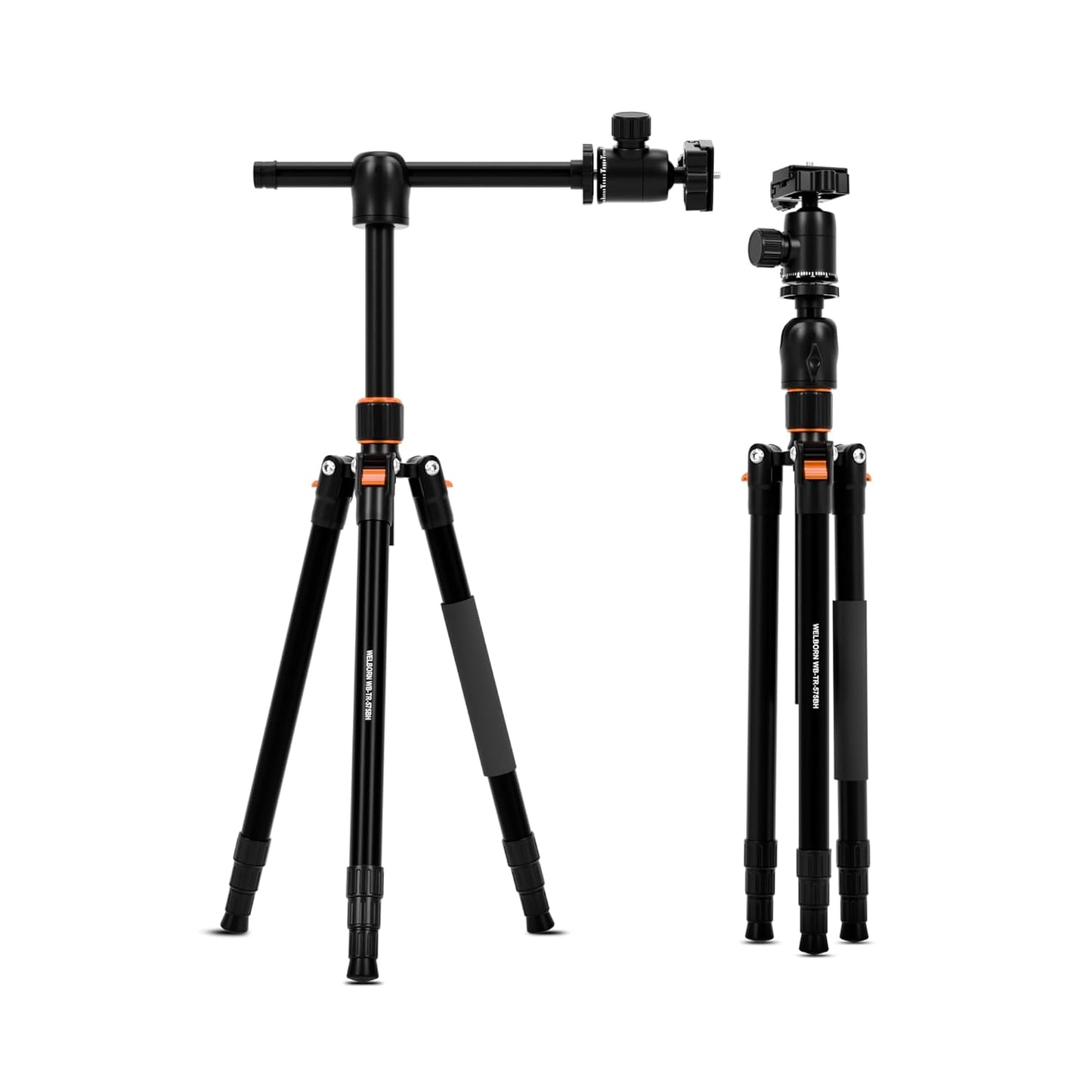 WELBORN TR-575BH Professional Tripod with 4 Sections, 90 Degree Angle Tilt