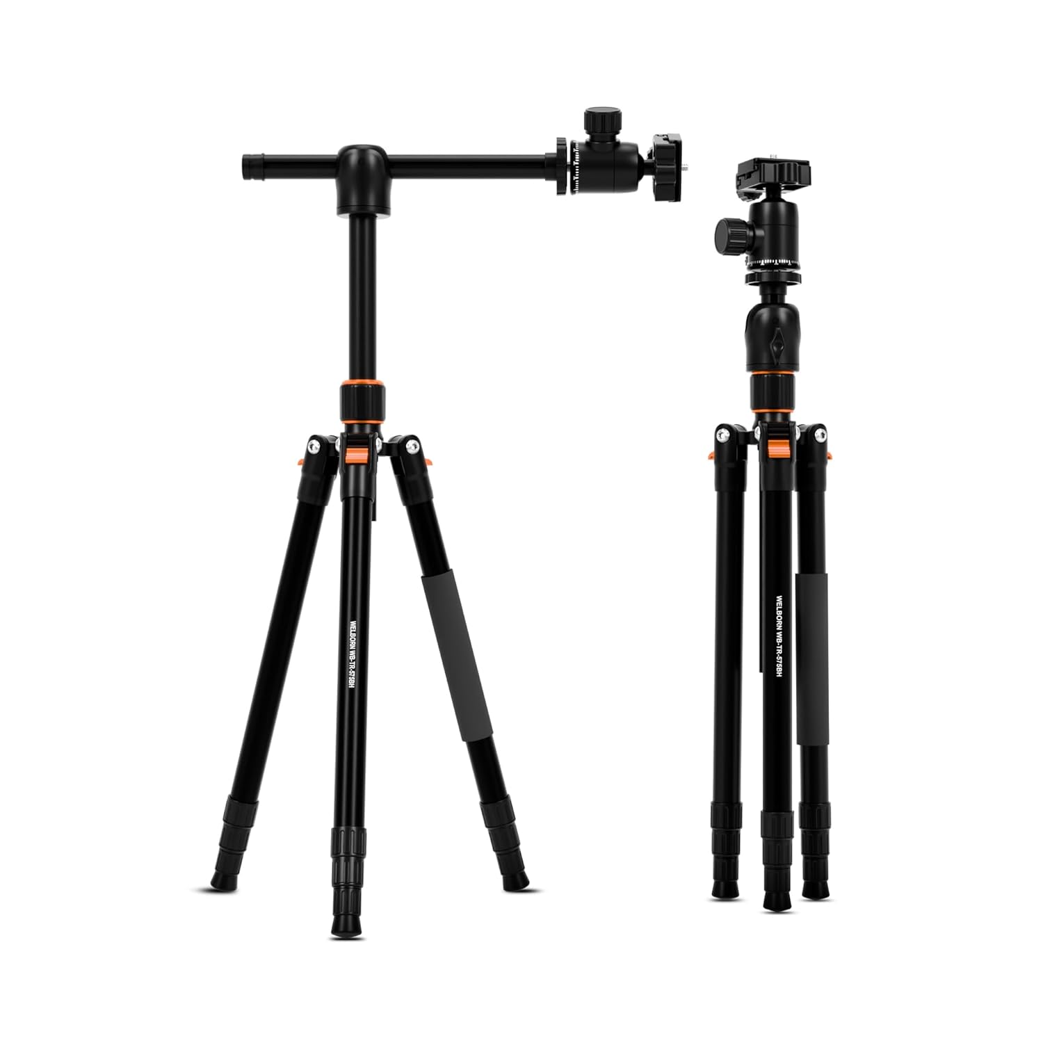 WELBORN TR-575BH Professional Tripod with 4 Sections, 90 Degree Angle Tilt
