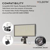 Welborn VL-468B Professional Video Light Dimmable 3200k -5600k for YouTube Video, Product Photography, Makeup Shoot and More