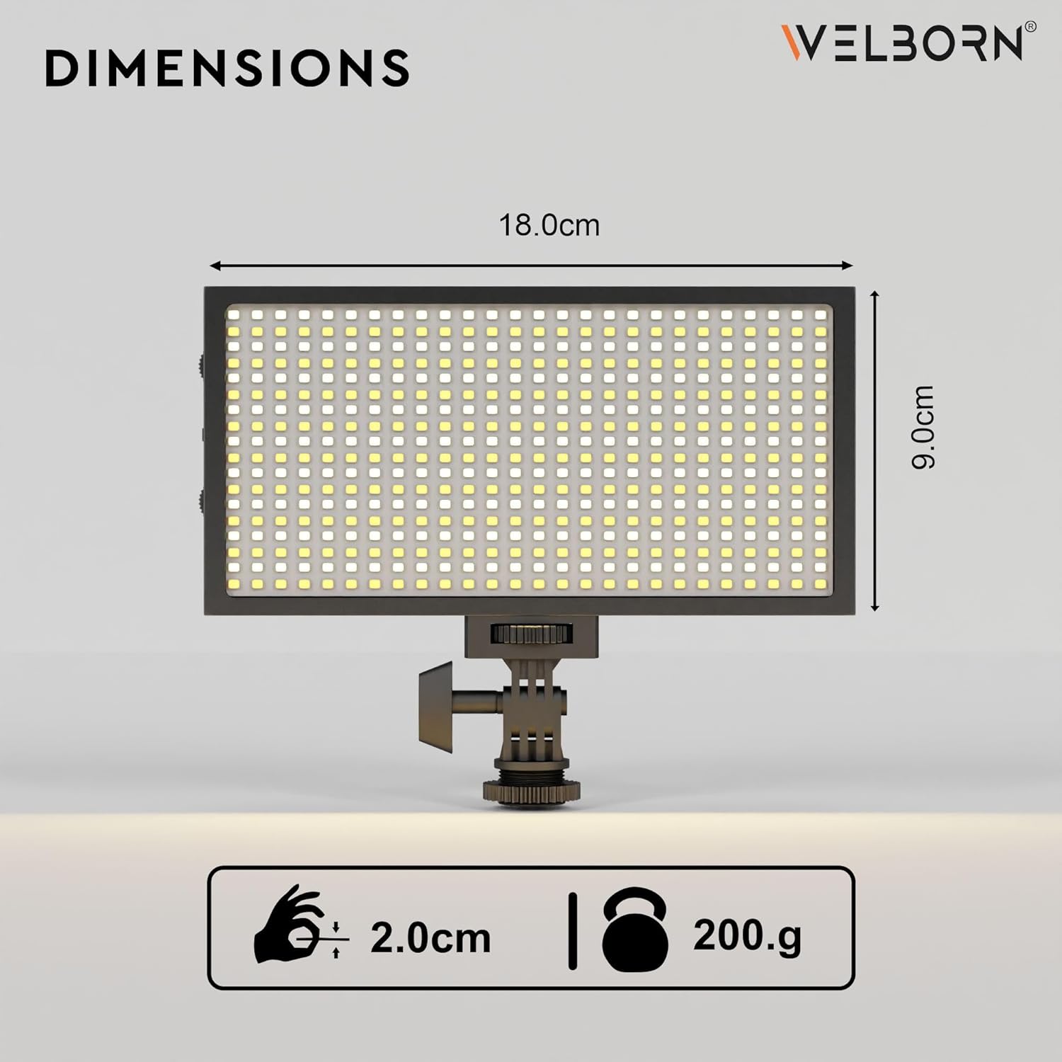 Welborn VL-468B Professional Video Light Dimmable 3200k -5600k for YouTube Video, Product Photography, Makeup Shoot and More