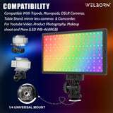 Welborn 468RGB LED Video Light, Adjustable Color Temperature, Professional Lighting