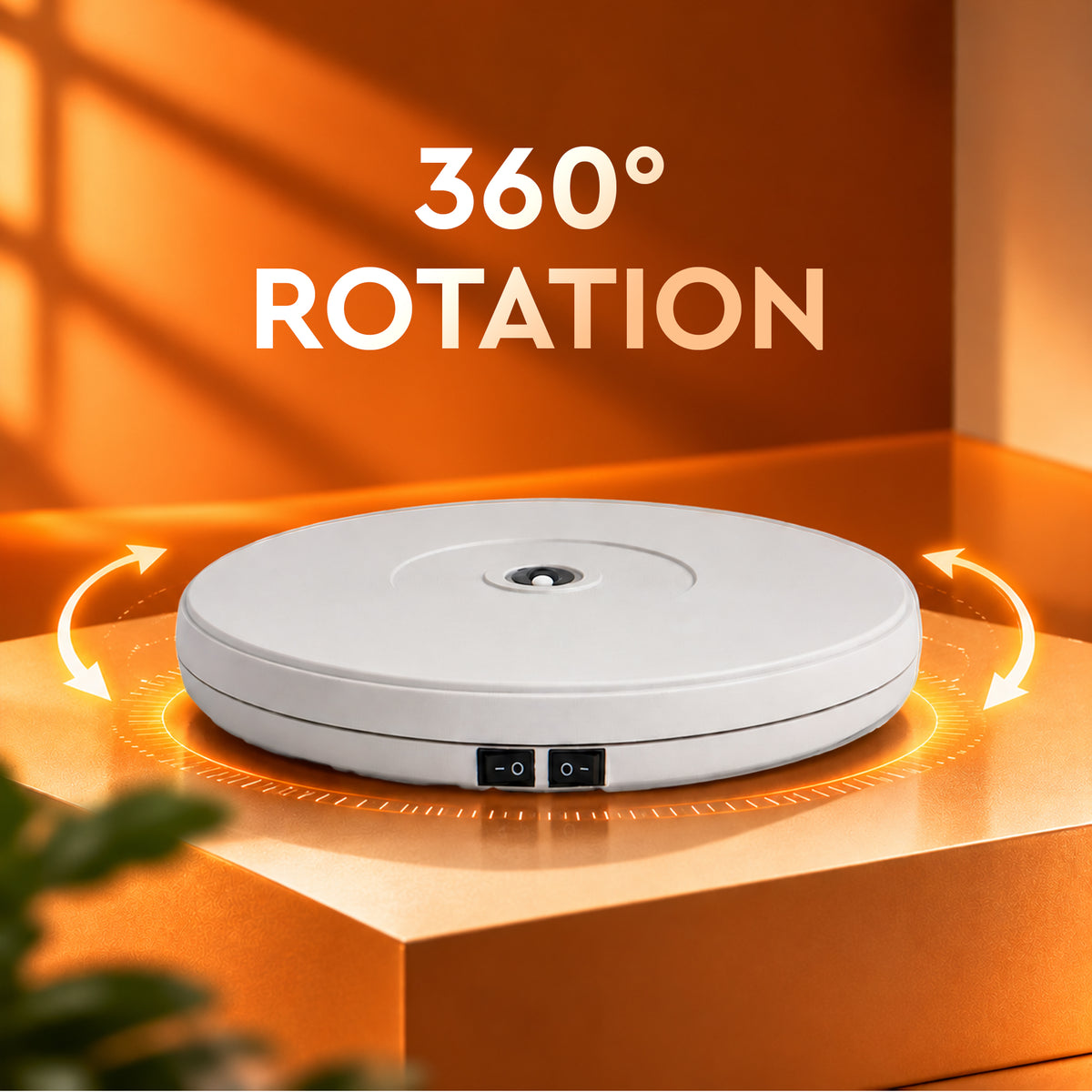 WELBORN 25cm Product Photography Turntable | 15KG Max Load Capacity | 360° Two-Way Rotation | Electric Rotating Display Stand for Product Photography, Video, Live Streaming & 360° Product Shoots