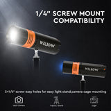WELBORN WB-OS-70R RGB LED Video Spotlight 4500mAh | 1–100% Dimming | 4 Color Modes | 22 GOBO Effects | USB-C Rechargeable Portable Light for Photography, YouTube & Vlogging