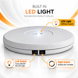 WELBORN 25cm Product Photography Turntable | 15KG Max Load Capacity | 360° Two-Way Rotation | Electric Rotating Display Stand for Product Photography, Video, Live Streaming & 360° Product Shoots