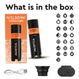 WELBORN WB-OS-70R RGB LED Video Spotlight 4500mAh | 1–100% Dimming | 4 Color Modes | 22 GOBO Effects | USB-C Rechargeable Portable Light for Photography, YouTube & Vlogging