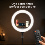WELBORN (WB-RL-19B RT) LED Ring Light with Remote Control | Adjustable Lighting | Smartphone Holder | USB Support | For Photography, Video & Vlogging