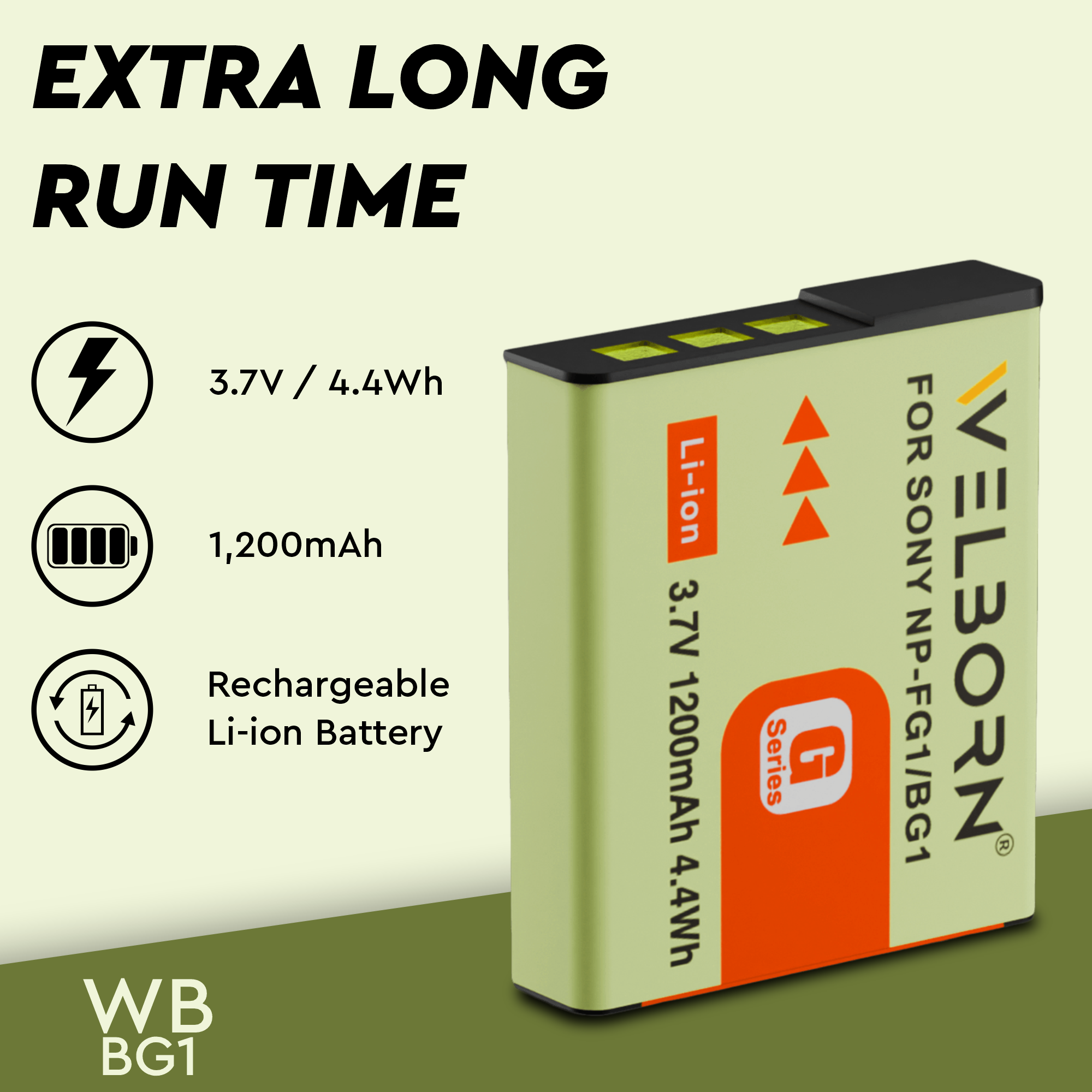 WELBORN NP-BG1 Rechargeable Battery Compatible with Sony Cameras – Reliable Power for Long Shoots
