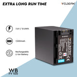 WELBORN NP-FV100 Platinum Digital Li-ion Battery for Sony FDR-AX53,FDR-AX700,HDR-CX455,HDR-CX675,DCR-SR21,DCR-SR60,DCR-SR68,DCR-SR88 Camera Battery (14000mAh)