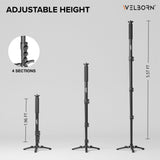 WELBORN Professional Monopod 047 | Lightweight & Portable |4 Sections