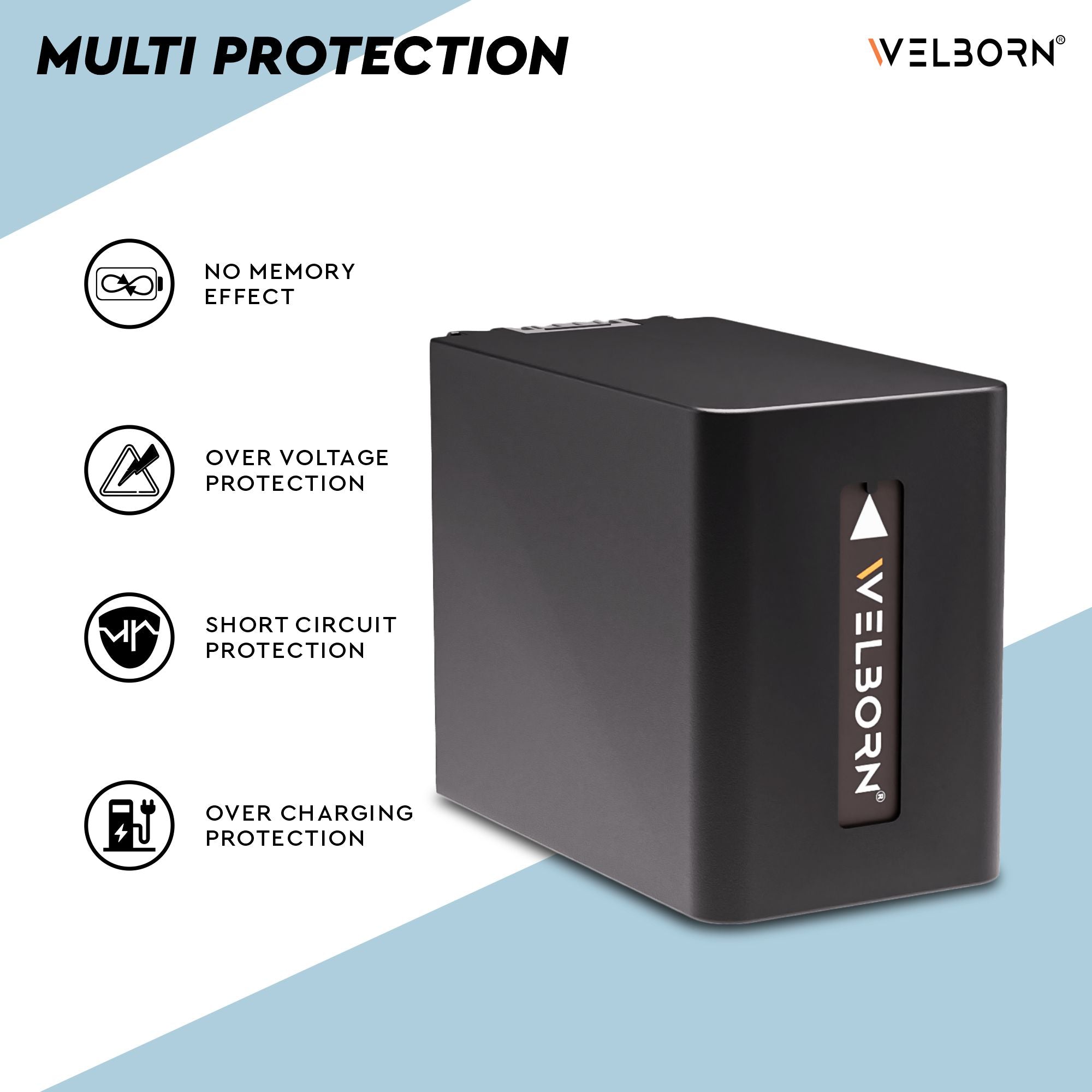 WELBORN NP-FV100 Platinum Digital Li-ion Battery for Sony FDR-AX53,FDR-AX700,HDR-CX455,HDR-CX675,DCR-SR21,DCR-SR60,DCR-SR68,DCR-SR88 Camera Battery (14000mAh)
