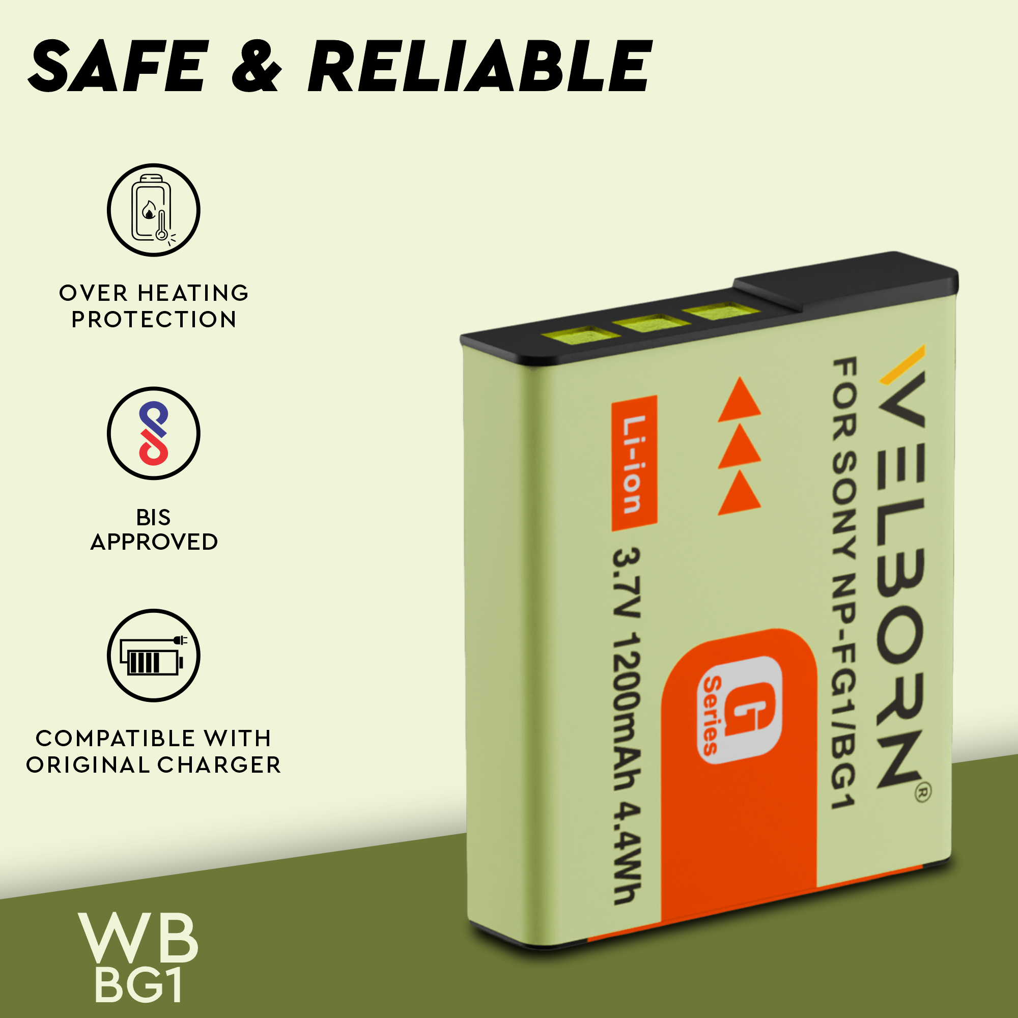 WELBORN NP-BG1 Rechargeable Battery Compatible with Sony Cameras – Reliable Power for Long Shoots